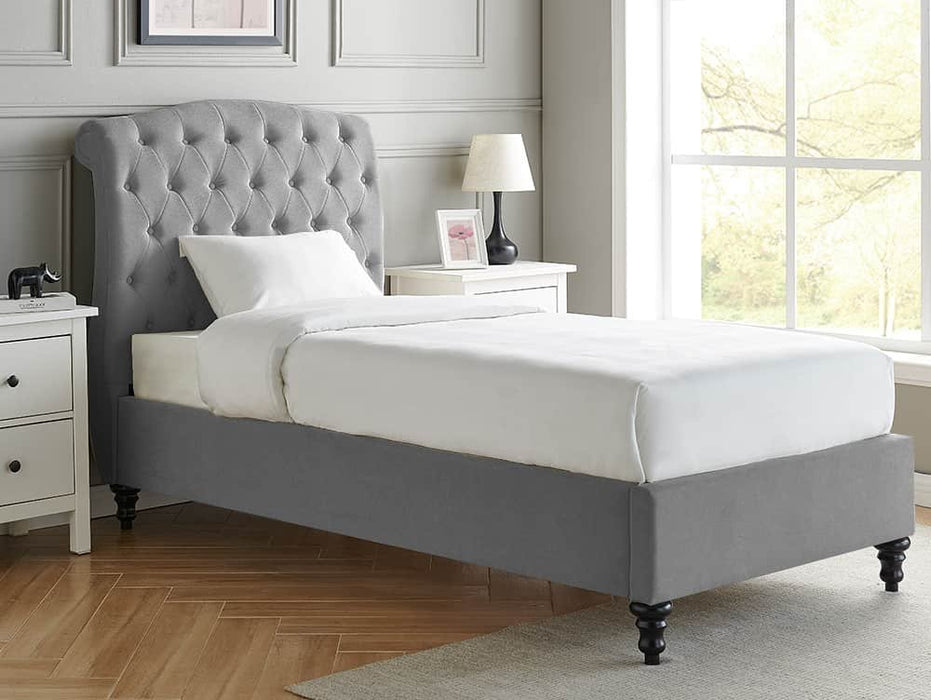 Limelight Rosa 3ft Single Light Grey Fabric Bed Frame