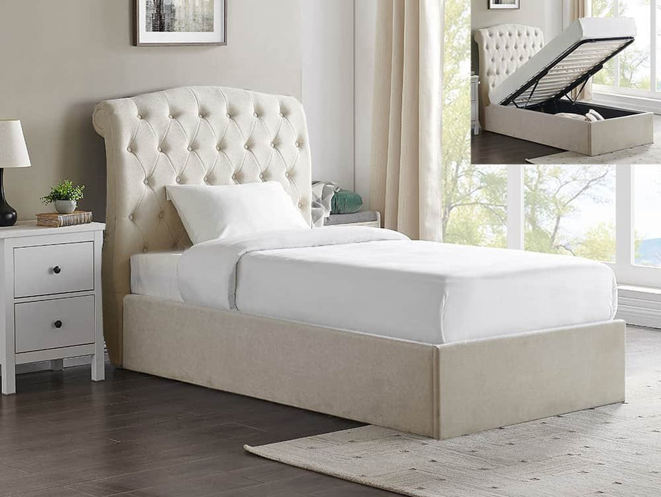 Limelight Rosa 3ft Single Natural Fabric Ottoman Bed Frame