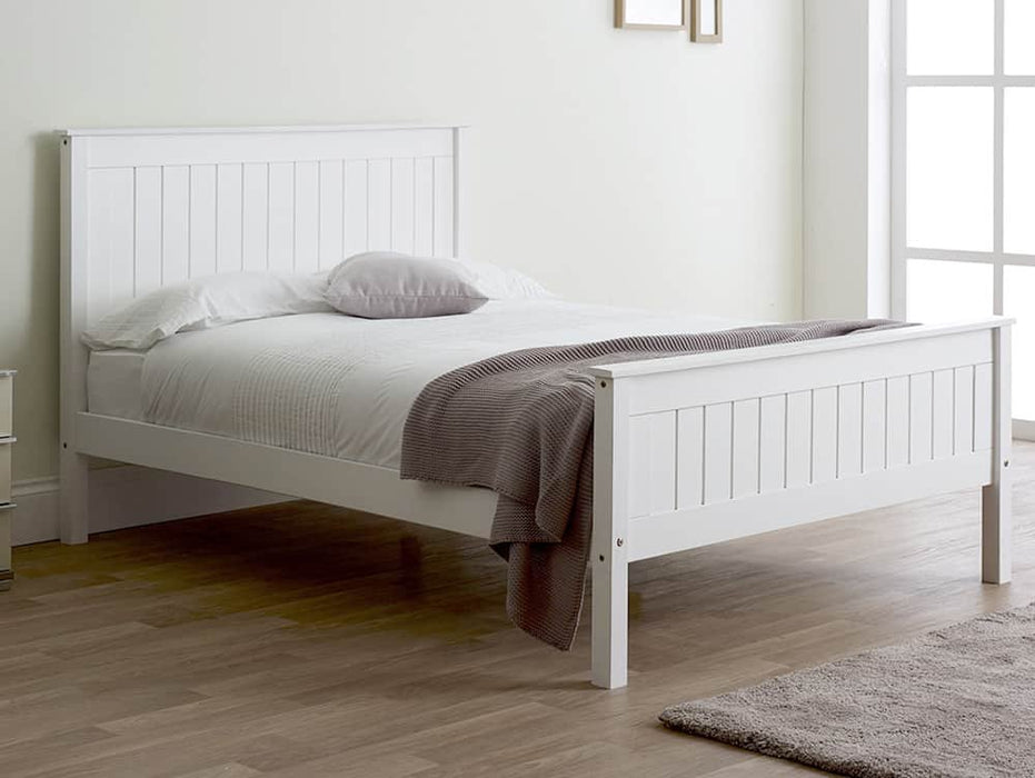 Limelight Taurus 5ft King Size White Wooden Bed Frame (High Footend)