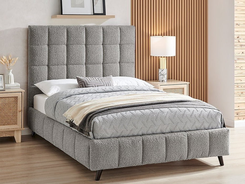 Limelight Starla Square 4ft6 Double Dove Grey Boucle Fabric Bed Frame