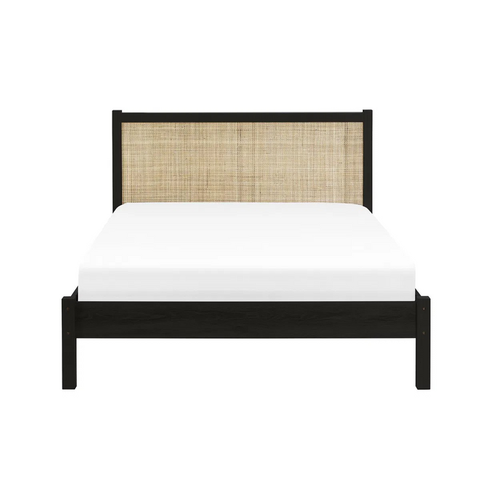 PADSTOW RATTAN 150CM KING BED - BLACK