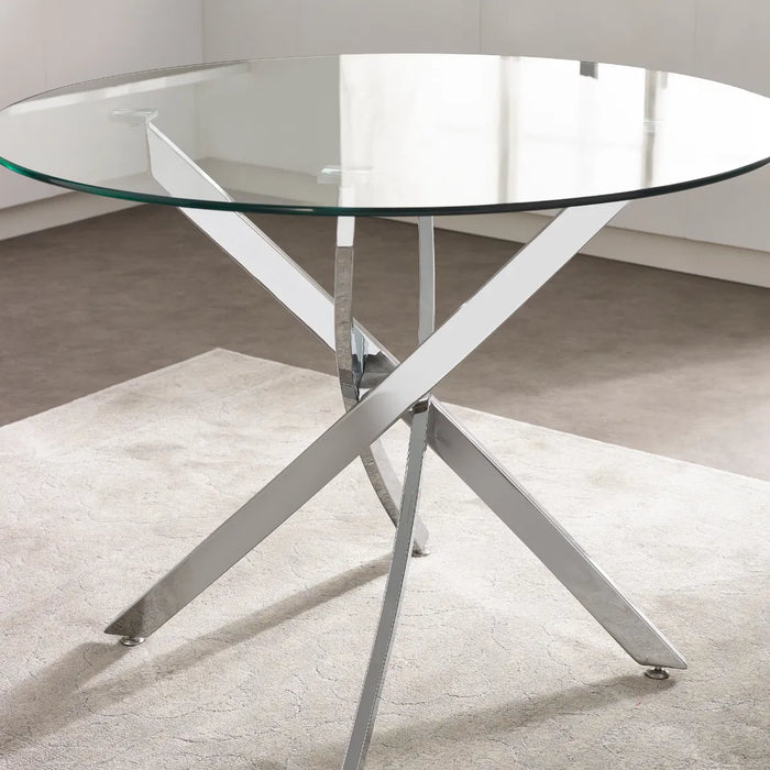 ANDERSON ROUND GLASS DINING TABLE