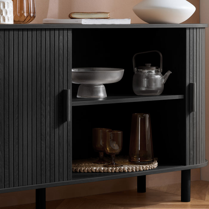 Birlea Axel 2 Door Fluted Sideboard Black