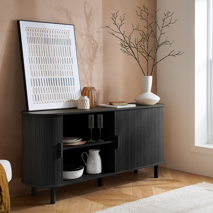 Birlea Axel 2 Door Fluted Sideboard Black