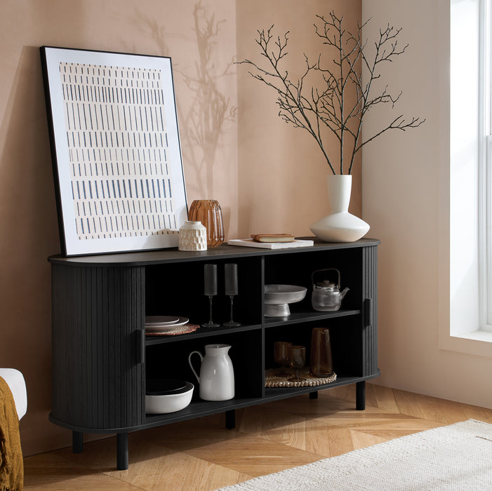 Birlea Axel 2 Door Fluted Sideboard Black