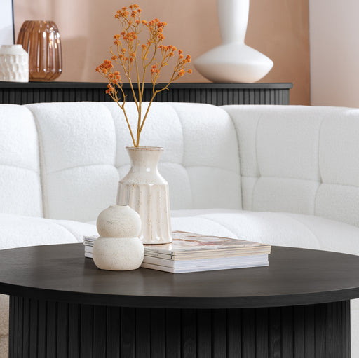 Birlea Axel Round Fluted Coffee Table Black