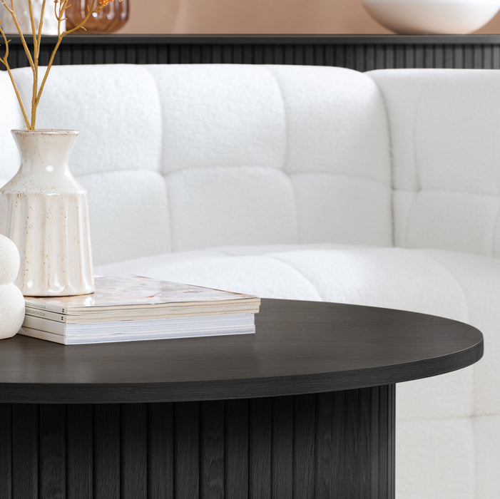Birlea Axel Round Fluted Coffee Table Black