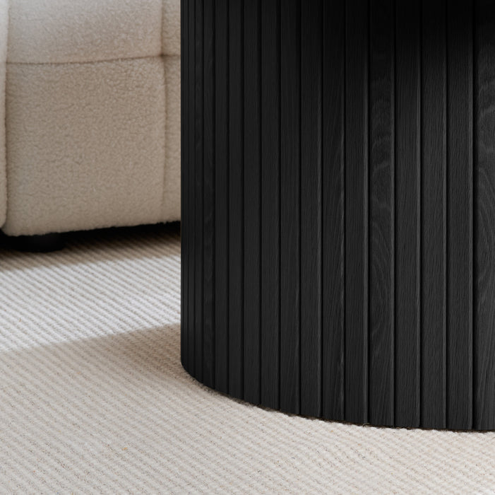 Birlea Axel Round Fluted Coffee Table Black