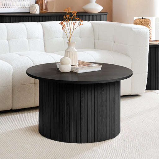 Birlea Axel Round Fluted Coffee Table Black