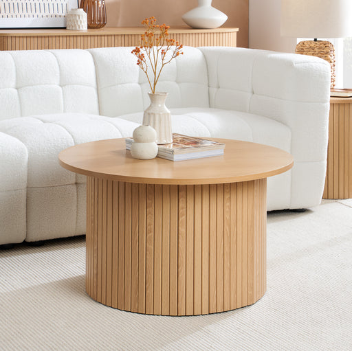 Birlea Axel Round Fluted Coffee Table Oak