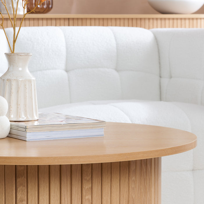 Birlea Axel Round Fluted Coffee Table Oak