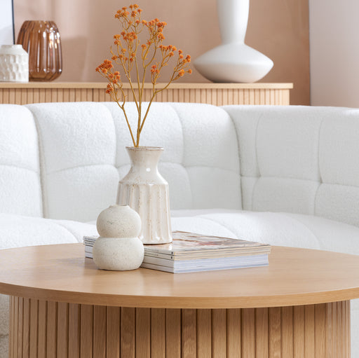 Birlea Axel Round Fluted Coffee Table Oak