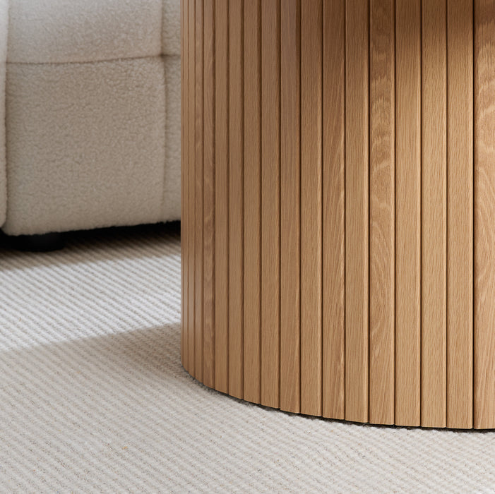 Birlea Axel Round Fluted Coffee Table Oak