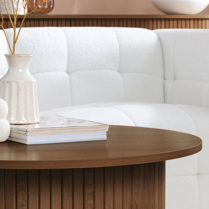 Birlea Axel Round Fluted Coffee Table Walnut