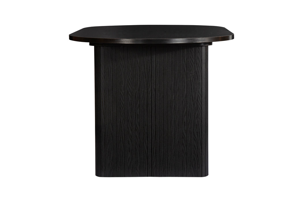 Birlea Axel Oval Fluted Dining Table With 4 Chairs Black