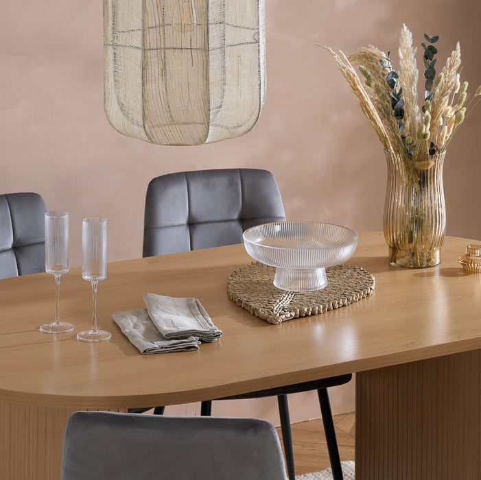 Birlea Axel Oval Fluted Dining Table Oak