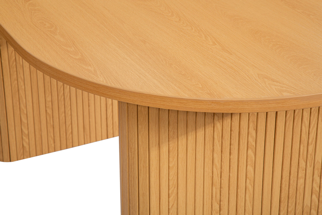 Birlea Axel Oval Fluted Dining Table With 4 Chairs Oak