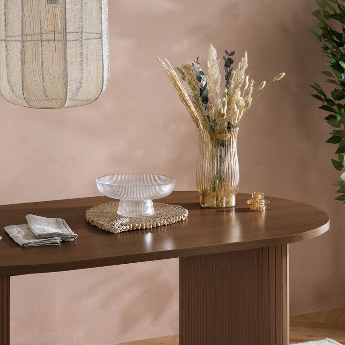 Birlea Axel Oval Fluted Dining Table Walnut