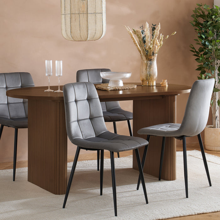 Birlea Axel Oval Fluted Dining Table Walnut