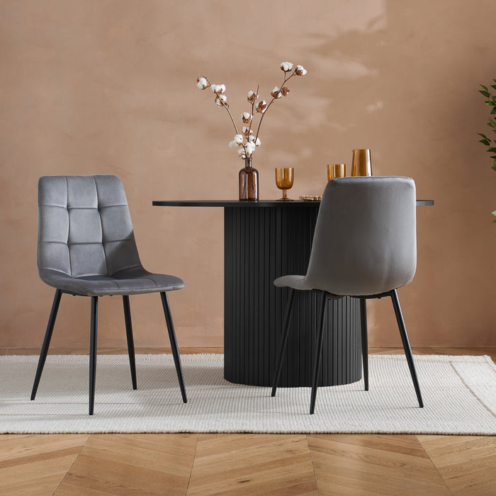 Birlea Axel Round Fluted Dining Table Black