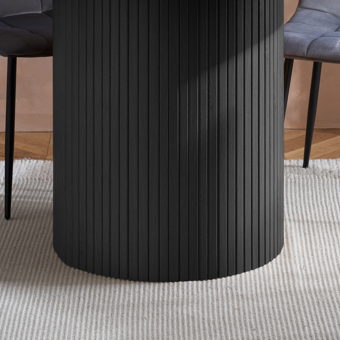 Birlea Axel Round Fluted Dining Table Black