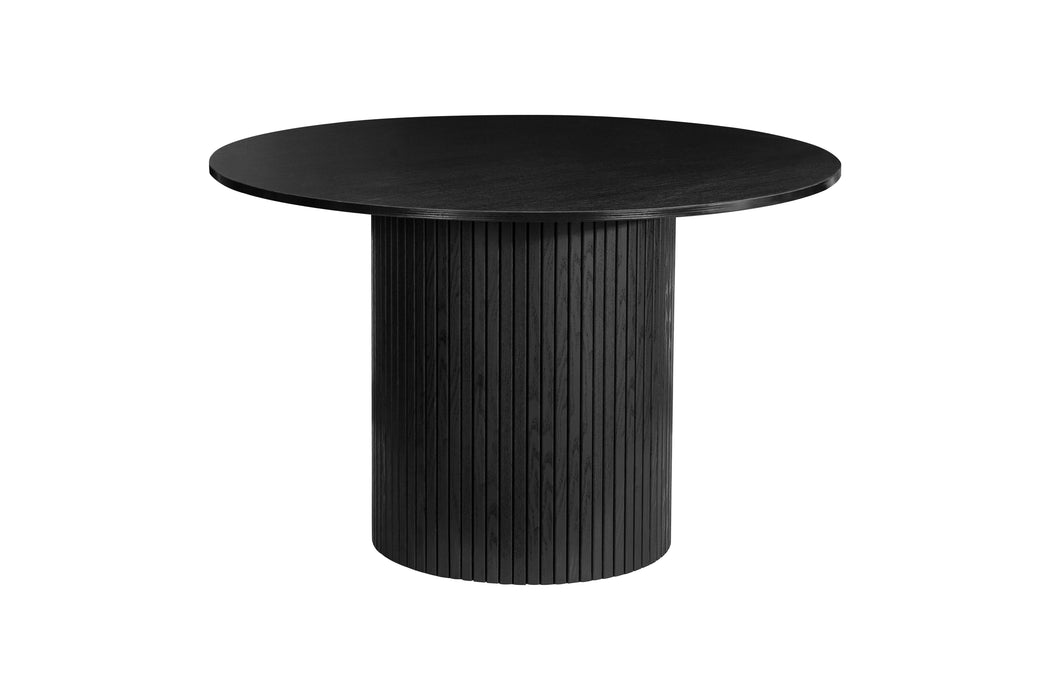 Birlea Axel Round Fluted Dining Table with 4 Chairs Black