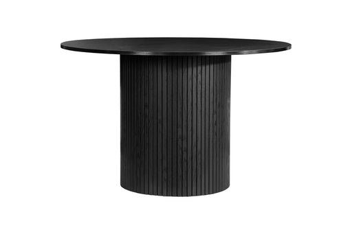 Birlea Axel Round Fluted Dining Table with 4 Chairs Black