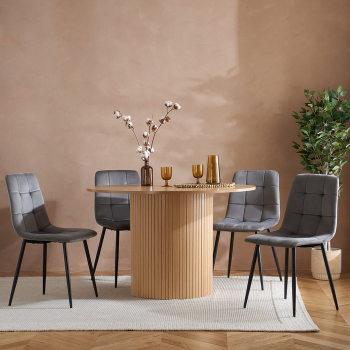 Birlea Axel Round Fluted Dining Table Oak
