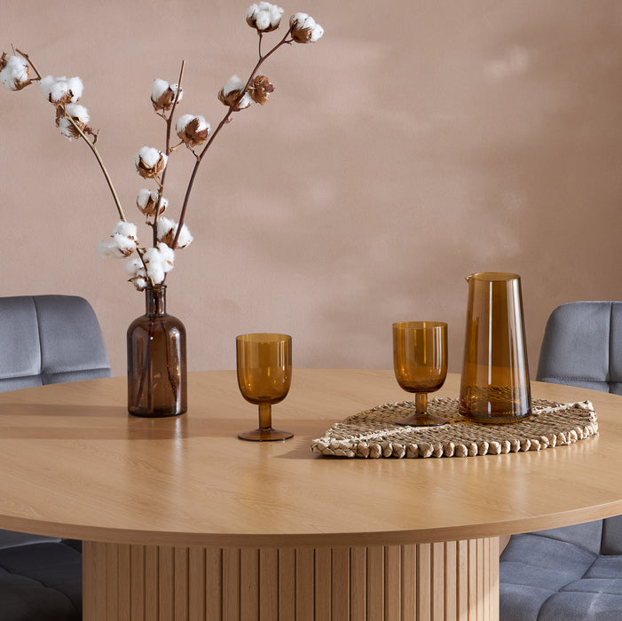 Birlea Axel Round Fluted Dining Table Oak