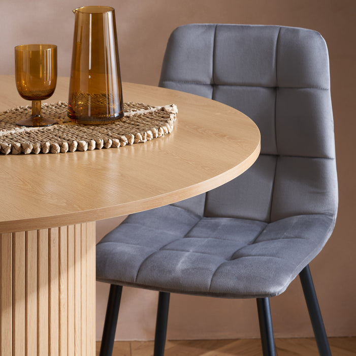 Birlea Axel Round Fluted Dining Table Oak
