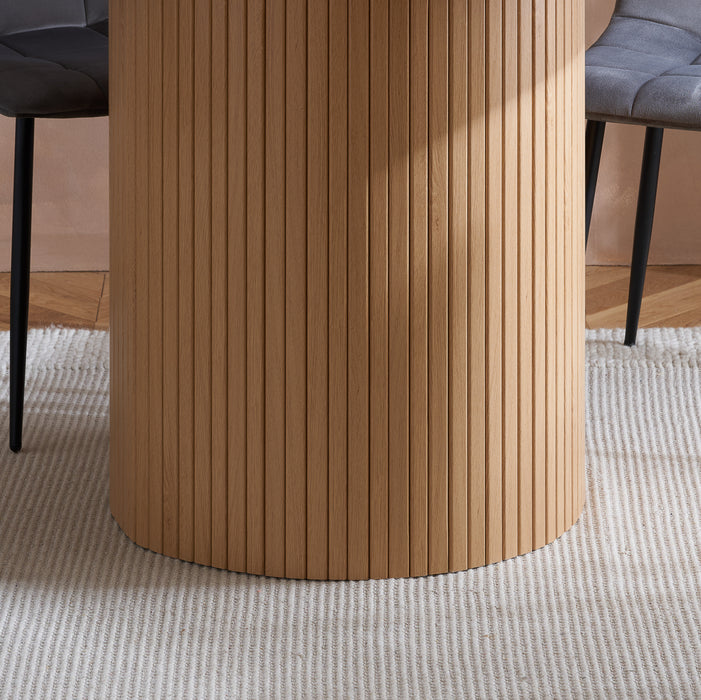 Birlea Axel Round Fluted Dining Table Oak