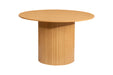 Birlea Axel Round Fluted Dining Table with 4 Chairs Oak