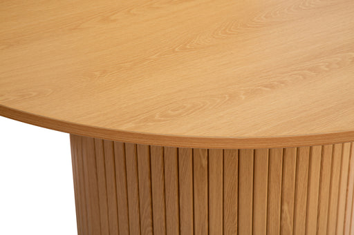 Birlea Axel Round Fluted Dining Table with 4 Chairs Oak