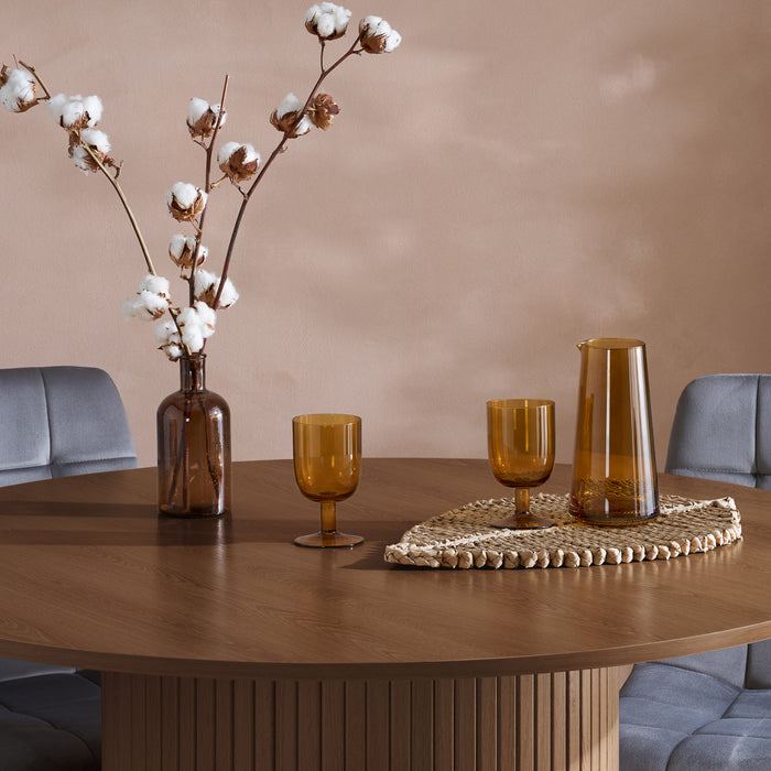 Birlea Axel Round Fluted Dining Table Walnut