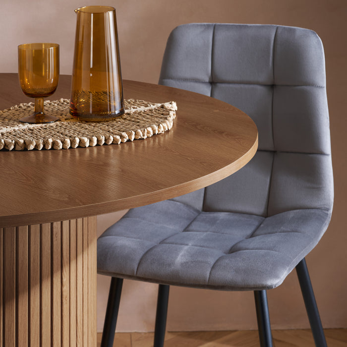 Birlea Axel Round Fluted Dining Table Walnut