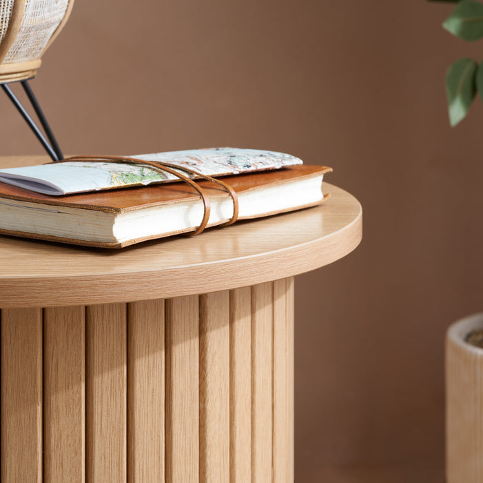 Birlea Axel Fluted Side Table Oak