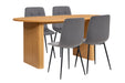 Birlea Axel Oval Fluted Dining Table With 4 Chairs Oak