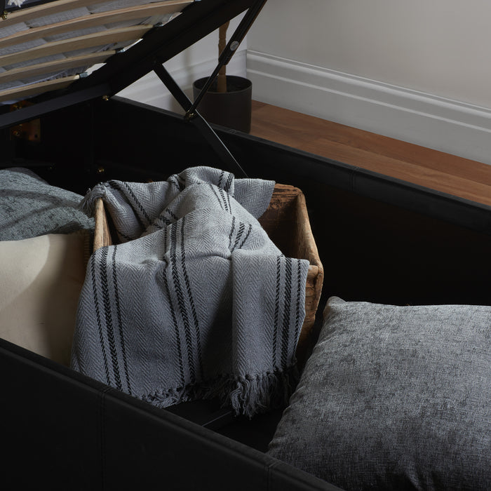 Birlea Berlin Single Ottoman Bed Black