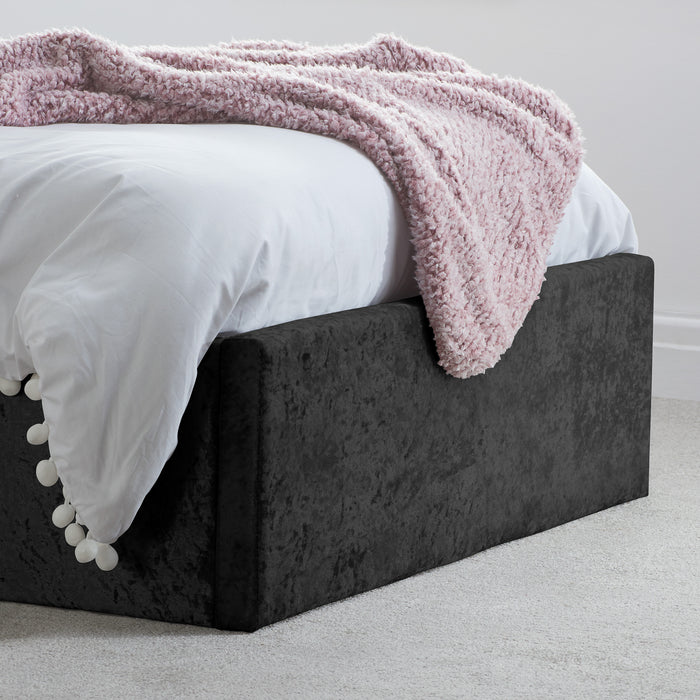 Birlea Berlin Single Ottoman Bed Black Crushed Velvet