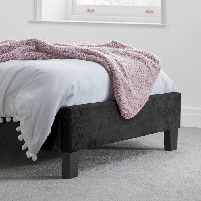 Birlea Berlin Single Bed Black Crushed Velvet