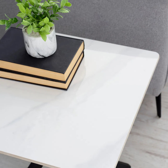 BRADLEY WHITE MARBLE LAMP TABLE
