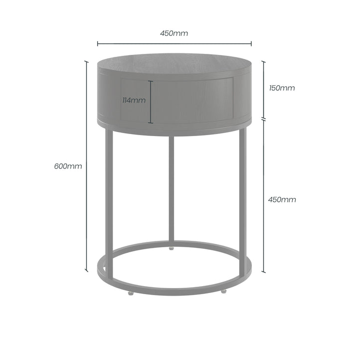 Hampton Bedside | Round Wooden