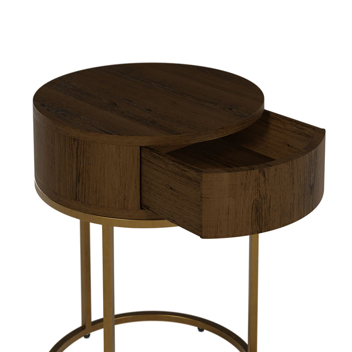 Hampton Bedside | Round Wooden