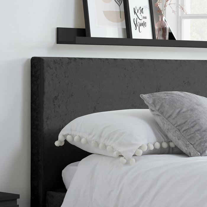 Birlea Berlin King Bed Black Crushed Velvet
