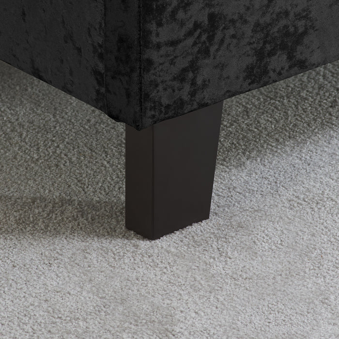 Birlea Berlin Double Bed Black Crushed Velvet
