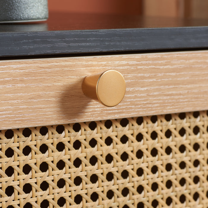 Birlea Croxley 5 Drawer Rattan Chest Black