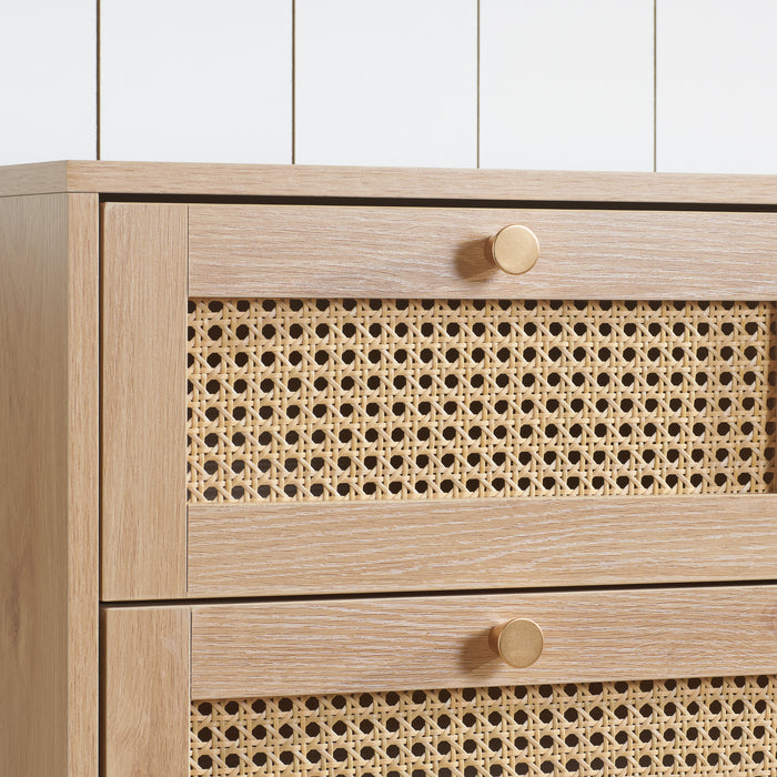 Birlea Croxley 7 Drawer Rattan Chest Oak