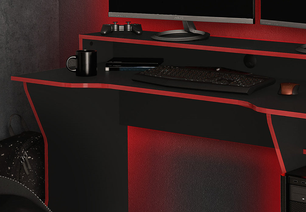 Birlea Enzo Gaming Computer Desk Black & Red