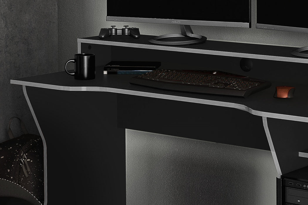 Birlea Enzo Gaming Computer Desk Black & Silver