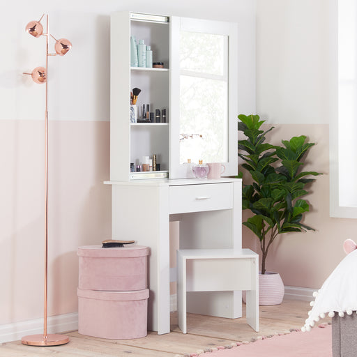 Birlea Evelyn 1 Drawer Sliding Mirror Dressing Table White